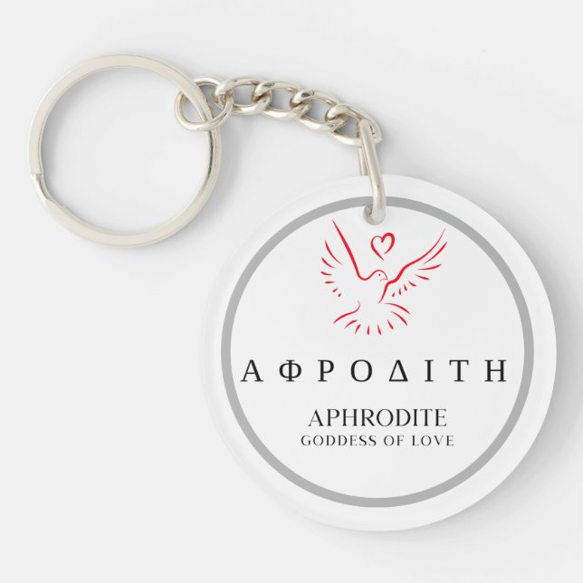 Aphrodite Greek Goddess of Love Dove Design Key Ring (Front)