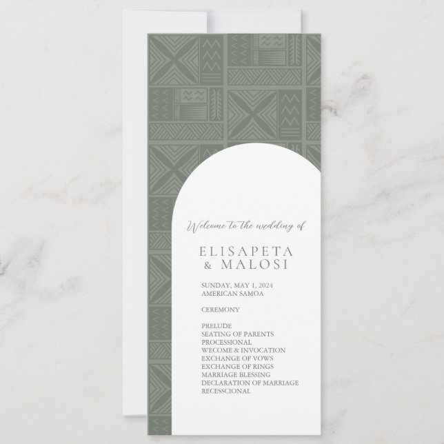 Apia Wedding Program (Front)