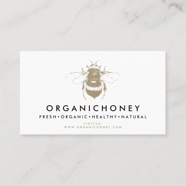 Apiarist Honey Gold Bumble Bee Business Card (Front)