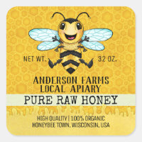 Apiary Honey Bee | Happy Honeybee Honeycomb Jar
