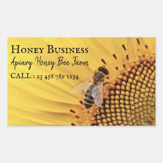 Apiary Honey Business Rectangular Sticker (Front)