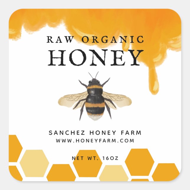 Apiary Honey Farm Jar Labels (Front)