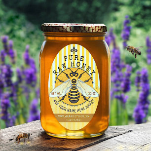 Apiary Honey Jar Labels   Honeybee Honeycomb Bee