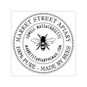 Apiary Name and Location Honeybee Address Stamp