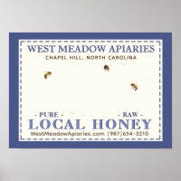 Apiary Name Farmer's Market Local Honey Poster