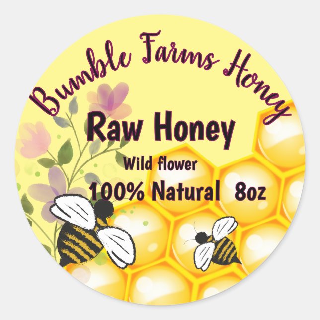 Apiary RAW HONEY Custom label (Front)