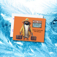 Apil fools day penguin with suitcases 