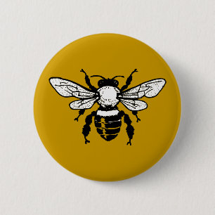 Apis Mellifera Honeybee Button
