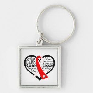 Aplastic Anaemia Heart Ribbon Collage Key Ring