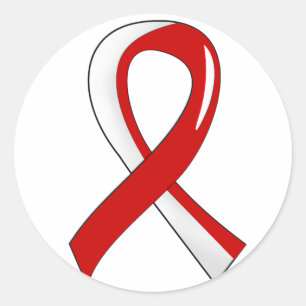 Aplastic Anaemia Red White Ribbon 3 Classic Round Sticker