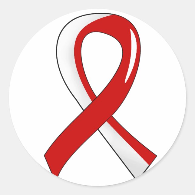 Aplastic Anaemia Red White Ribbon 3 Classic Round Sticker (Front)