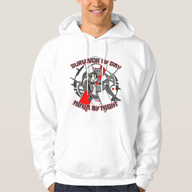 Aplastic Anaemia Survivor By Day Ninja By Night Hoodie (Front)