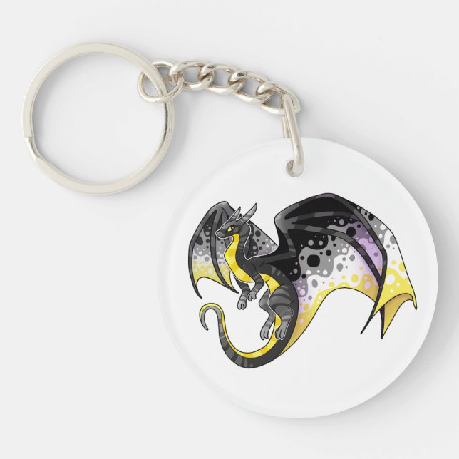 Aplatonic Pride Dragon Key Ring (Front)