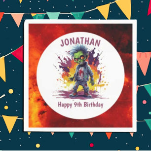 Apocalypse Birthday Zombie Boy Napkin