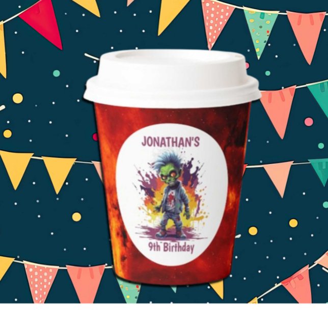 Apocalypse Birthday Zombie Boy Paper Cups (Zombie Walkers,  Your birthday party won't be complete without an array of gruesome zombie props! )