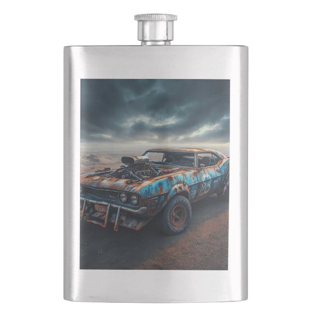 Apocalypse Classic Chevy Camaro  Hip Flask (Front)