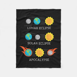 Apocalypse Lunar Solar Eclipse Space Fleece Blanket