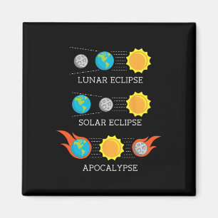 Apocalypse Lunar Solar Eclipse Space Magnet