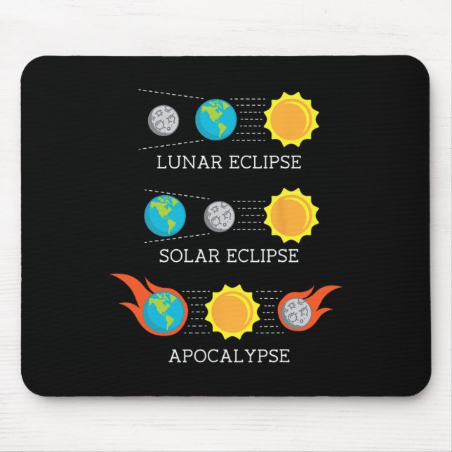 Apocalypse Lunar Solar Eclipse Space  Mouse Pad (Front)