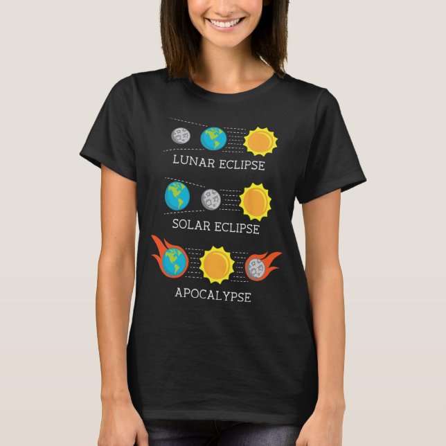 Apocalypse Lunar Solar Eclipse Space  T-Shirt (Front)
