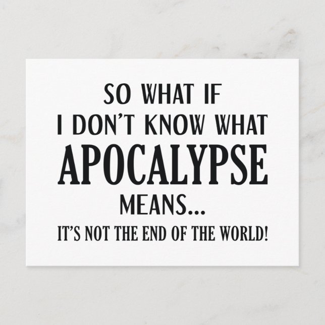 Apocalypse Meaning Postcard (Front)