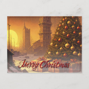 Apocalyptic Christmas Motif, with Presents Holiday Postcard