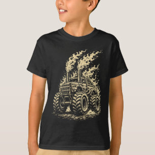 Apocalyptic Monster Truck in Flames T-Shirt