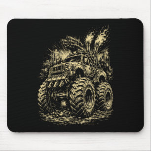 Apocalyptic Monster Truck in Ruins Mouse Pad