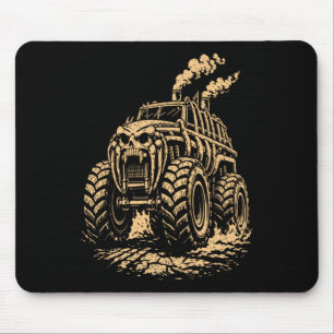 Apocalyptic Ribcage-Inspired Monster Truck Mouse Pad