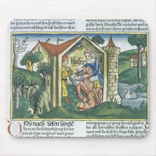 Apocrypha: Tobit is blinded by sparrow's droppings Mouse Pad (Front)