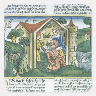 Apocrypha: Tobit is blinded by sparrow's droppings Square Sticker