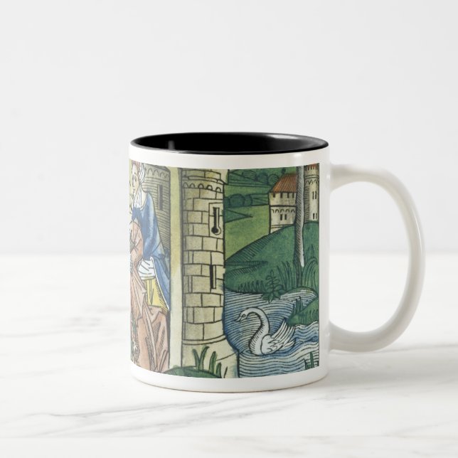 Apocrypha: Tobit is blinded by sparrow's droppings Two-Tone Coffee Mug (Right)