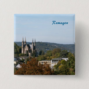 Apollinaris church in Remagen, Germany 15 Cm Square Badge