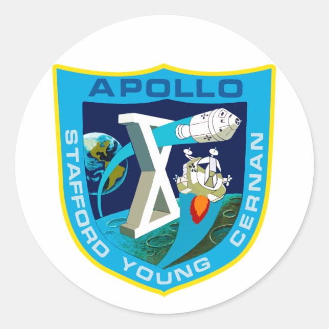 Apollo 10:  To The Moon Again! Classic Round Sticker (Front)