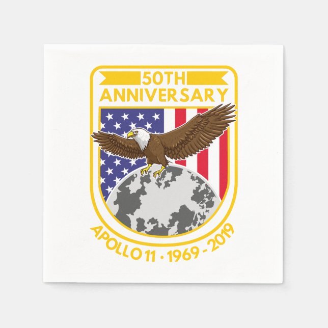 Apollo 11 50th Anniversary Celebration Party Paper Napkin (Front)