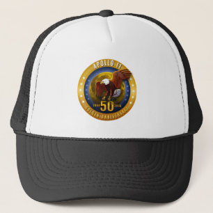 Apollo 11 50th Anniversary Golden Eagle and Moon - Trucker Hat
