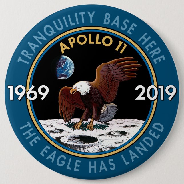 Apollo 11 50th Anniversary Mission Patch Insignia 6 Cm Round Badge (Front)