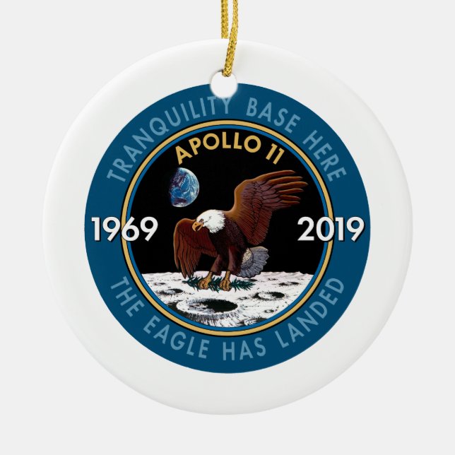 Apollo 11 50th Anniversary Mission Patch Insignia Ceramic Ornament (Front)