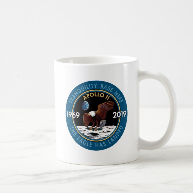 Apollo 11 50th Anniversary Mission Patch Insignia Coffee Mug (Right)