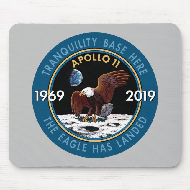 Apollo 11 50th Anniversary Mission Patch Insignia Mouse Pad (Front)