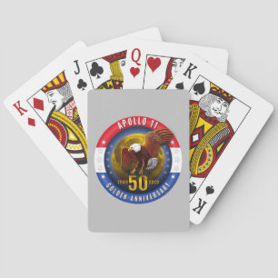 Apollo 11 50th Anniversary Patriotic Moon Eagle - Playing Cards
