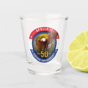 Apollo 11 50th Anniversary Patriotic Moon Eagle - Shot Glass