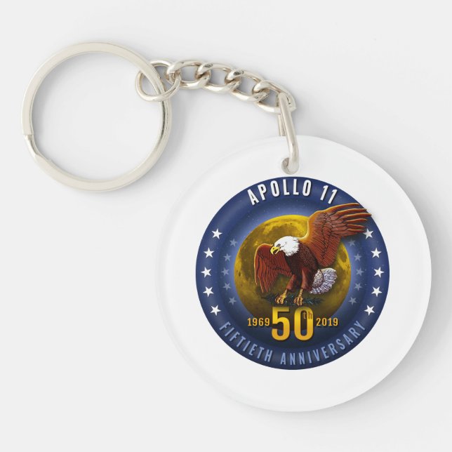 Apollo 11 50th Anniversary Starfield Moon Eagle - Key Ring (Front)