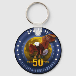 Apollo 11 50th Anniversary Starfield Moon Eagle - Key Ring