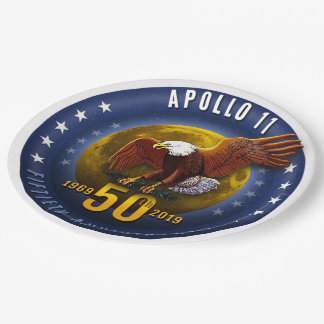 Apollo 11 50th Anniversary Starfield Moon Eagle - Paper Plate