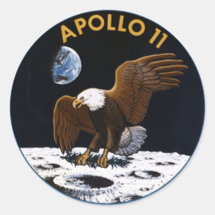 Apollo 11 classic round sticker