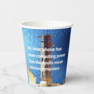 Apollo 11 Computing Power Paper Cups
