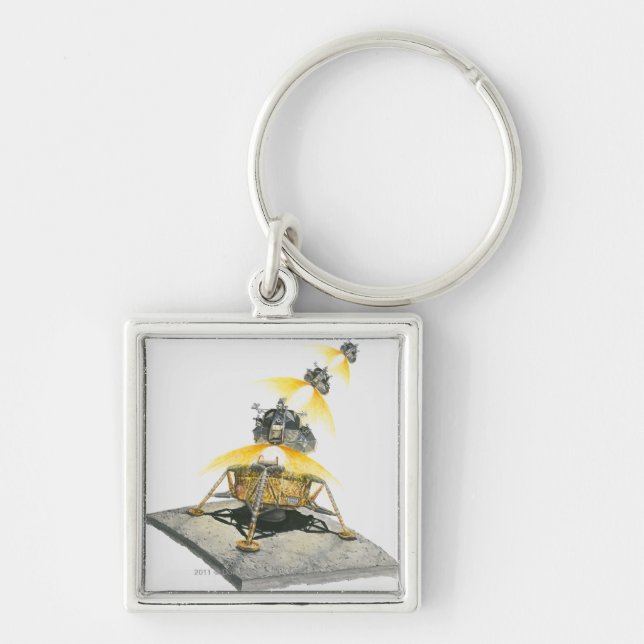 Apollo 11 Eagle module taking off from the Moon Key Ring (Front)