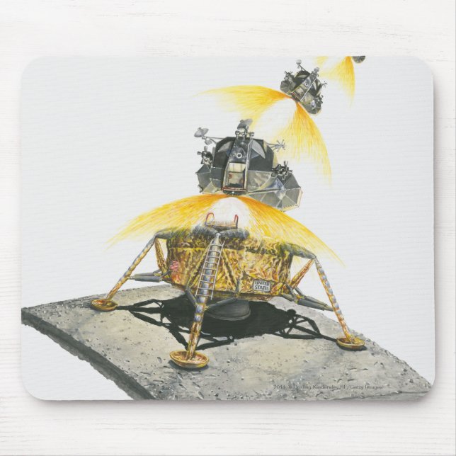Apollo 11 Eagle module taking off from the Moon Mouse Pad (Front)