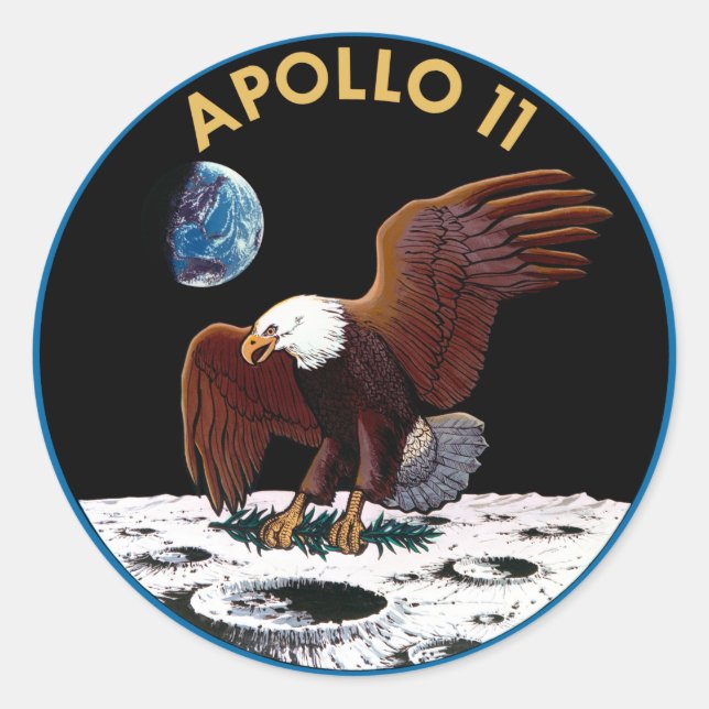 Apollo 11 insignia classic round sticker (Front)
